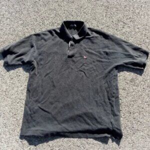 Burberry London Check Pattern Collar Polo Shirt Black Men's Large
